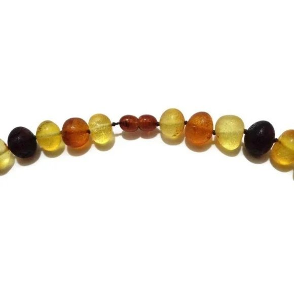 PREMIUM Large Beaded Amber Necklace, 11-13 mm Beads, Unpolished Baltic Amber - Picture 7 of 9